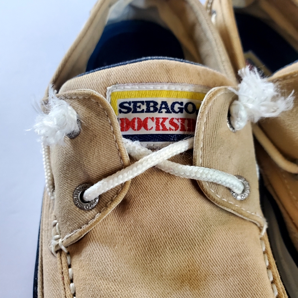 Sperry Sebago Dockside Men's Tan Boat Shoes Size 10 1/2 Tan Color - Picture 7 of 12